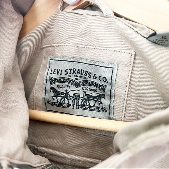 Levi's Hooded Crop Preppy Field Utility Cotton Jacket Khaki XL NWT - Picture 6 of 13